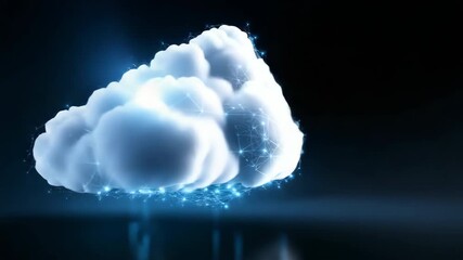 Fototapete - a cloud with a bright blue streak shooting out of it. the cloud is surrounded by a blue light