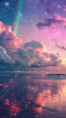 Wall Mural - aesthetic wallpaper cloud beach light.