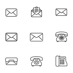 Aufkleber - Vector illustrations featuring envelopes and classic telephone icons representing communication elements