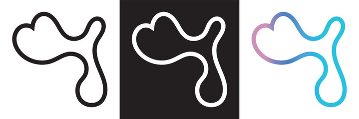 Poster - Abstract Blob Organic Shapes. Fluid Black, White, and Color Bubbles. Vector for websites, mobile interfaces, presentations, banner, visual branding etc. Vector illustration.  EPS 10