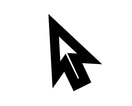 Isolated Black And White Arrow Shape