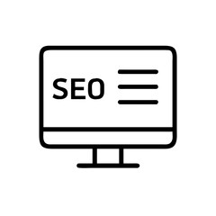 Poster - Monitor displaying SEO report with text graphic on transparent background  