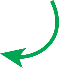 Poster - Green arrow curving downwards to the left