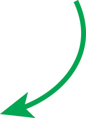 Poster - Green arrow curve pointing downward