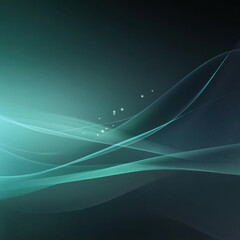 Poster - Abstract flowing lines with glitter effect on a dark teal background. Modern digital art for technology, science, and web design.