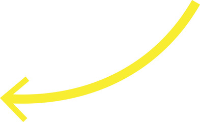 Poster - Yellow curved arrow pointing left on white background