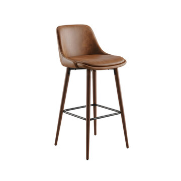 Modern leather bar stool against black