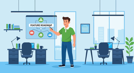 Poster - Presenting Digital Roadmap in Modern Office for Business Planning