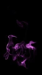 Wall Mural - purple wispy smoke flow loop on black background