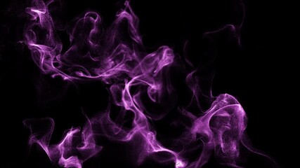 Wall Mural - purple wispy smoke flow loop on black background