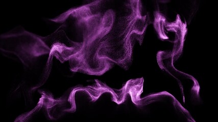 Wall Mural - purple wispy smoke flow loop on black background