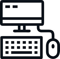 Fototapete - Personal computer vector icon for business, tech, and UI projects. monitor, keyboard, mouse


