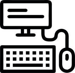 Fototapete - Minimal flat vector of a desktop setup, including monitor and tower. monitor, keyboard, mouse

