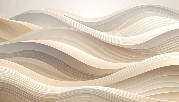 Abstract Beige Geometric Wave Pattern Design