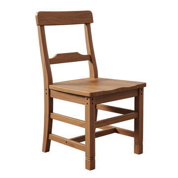 Wooden chair on dark black background