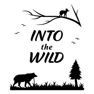 Typography Design – Camping Typography T-shirt Design, Into the Wild