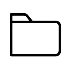 Fototapete - minimal black outline folder icon is ideal for file management websites, digital organization blogs, or software interface tutorials