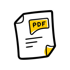 Poster - hand-drawn, doodle-style icon of a document with 