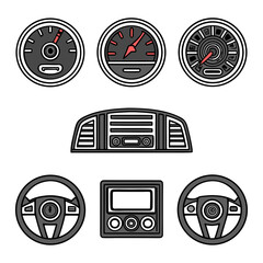 Poster - Automotive dashboard instruments and controls car dashboard