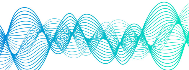 Poster - abstract wave design with overlapping curved lines and gradient. lines rhythmic, flowing, elliptical