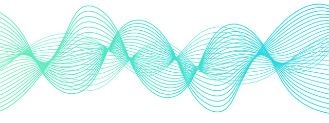 Aufkleber - Abstract wave design with overlapping curved lines and  gradient. Lines rhythmic, flowing, elliptical waveform and sound waves or frequency modulation. Harmony, energy, and movement. 