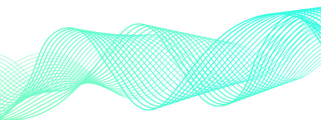 Aufkleber - Abstract wave design with overlapping curved lines and  gradient. Lines rhythmic, flowing, elliptical waveform and sound waves or frequency modulation. Harmony, energy, and movement. 