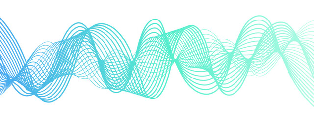 Aufkleber - Abstract wave design with overlapping curved lines and  gradient. Lines rhythmic, flowing, elliptical waveform and sound waves or frequency modulation. Harmony, energy, and movement. 