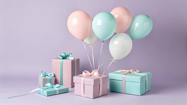 gift boxes and balloons