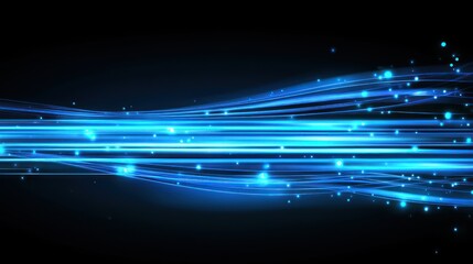 Aufkleber - Futuristic technology background with glowing lines and bokeh lights
