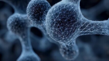 Aufkleber - Complex geometric structures bridging two digital entities, symbolizing data transmission and innovative technology in a dark cyberspace filled with glowing particles