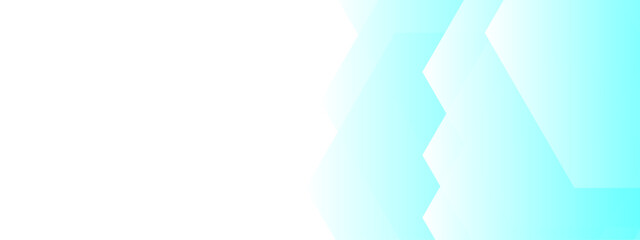 Wall Mural - minimalist digital background with soft overlapping cyan hexagonal shapes fading into a clean white 
