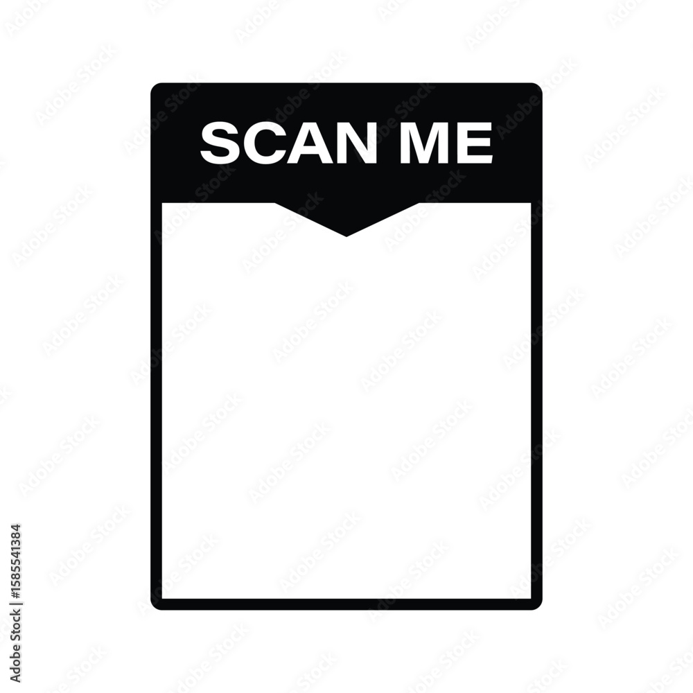 Scan Me QR Code Frame, Vector Template in Black and White Stock Vector ...