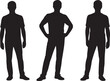 © Salma - Vector silhouettes of people: men, women, and children standing, walking, and running, perfect for business team illustrations or diverse crowd scenes