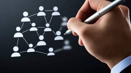 Poster - Conceptual illustration of a human network on a digital interface