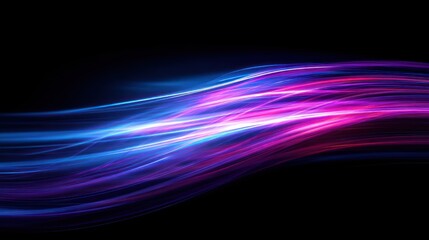 Poster - Abstract light streaks blue and pink