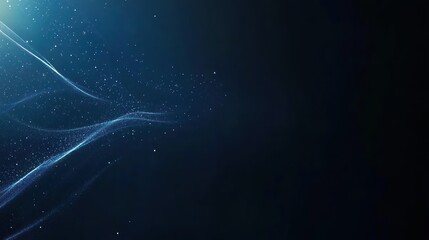 Aufkleber - Abstract Dark Blue Background with Luminous Waves and Sparkles