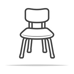 Wall Mural - school chair outline icon transparent vector isolated