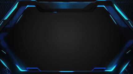 Aufkleber - Futuristic Frame with Blue Light Accents for Gaming and Streaming