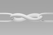 © Westend61 - 3D rendering of an intertwined white chain link symbolizing connection and resilience