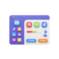 Leinwandbilder - Whimsical application interface concept with soft, rounded and cartoonish style