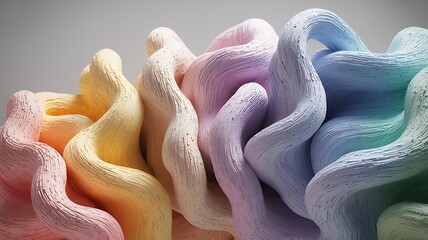 Poster - Pastel colored abstract organic sculpture pink