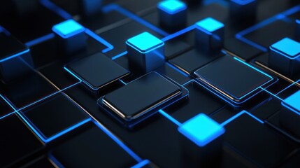 Poster - Abstract Technology Background with Interconnected Glowing Elements