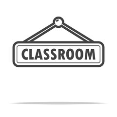 Wall Mural - classroom hanging sign outline icon transparent vector isolated