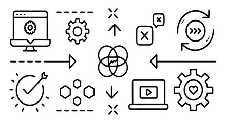 Minimalist Software Development Icon Set