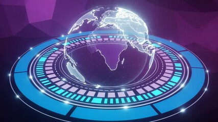 Poster - A digital globe represents global technology and network connections in the modern world