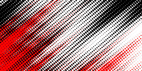 Aufkleber - Diagonal Halftone Dot Pattern Background in Red, Black, and White