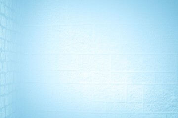 Poster - Flat design is showing painted textured blue brick wall interior corner creating subtle gradient