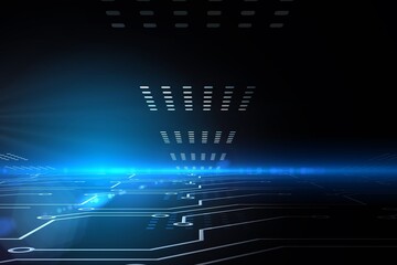 Poster - Circuit board on futuristic background