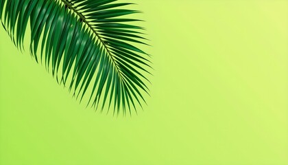 Poster - Tropical Palm Leaf Gradient Green Background