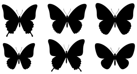 Poster - Elegant Butterfly Silhouettes: A Versatile Vector Collection for Creative Design Projects